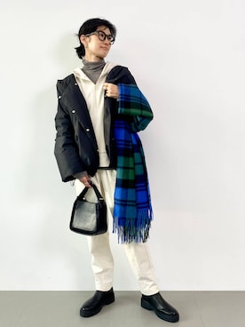 「TWEED MILL（ツイードミル）のアイテム」を使った、yumi.さん（レディース・165cm）の秋コーディネート