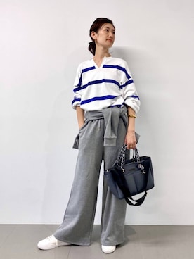 「アイテム（バングル/リストバンド）」を使った、yumi.さん（レディース・165cm）の冬コーディネート