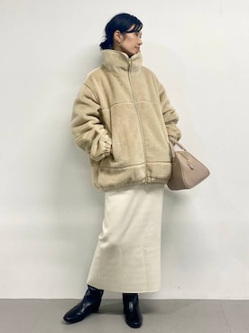 「UNIVERSAL OVERALL（ユニバーサルオーバーオール）のアイテム（ブルゾン）」を使った、yumi.さん（レディース・165cm）の秋コーディネート