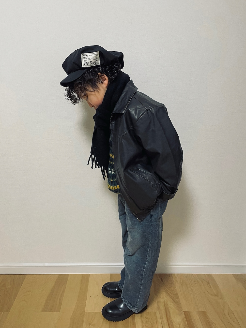 「韓国子供服、おでかけコーデ、小学生、男の子、キッズコーデ、小学生男子、むすこーで、こどもコーデ、キッズ、ニット、冬コーデ」｜「jejeunosityのアイテム（キャスケット、ブラック系）」を使った、3kids monさん（キッズ・127cm）の夏コーディネートの1枚目の写真