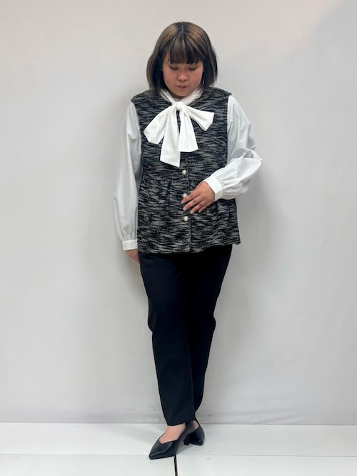 ella_selectshop エラ　ぺプラムジレ　ベスト ella_selectshop エラ ぺプラムジレ ベスト ブラック