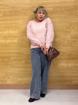 「Cutie Blonde（キューティーブロンド）のアイテム（デニムパンツ）」を使った、ぁむさん（レディース・151cm）の秋コーディネート