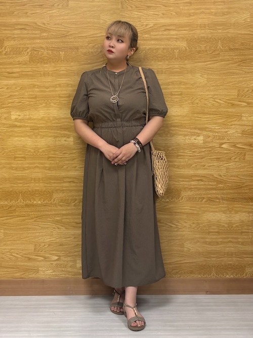 洗える/S-LL/ひんやり/UV】女性らしさ漂う サッカーワンピース