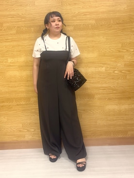 「アイテム（サロペット/オーバーオール）」を使った、ぁむさん（レディース・151cm）の夏コーディネート