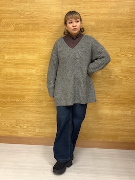 「アイテム（チュニック）」を使った、ぁむさん（レディース・151cm）の冬コーディネート