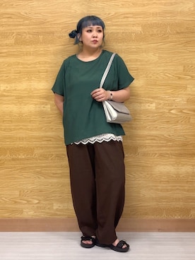 「レイヤードstyle」｜ぁむさん（レディース・151cm）の夏コーディネート