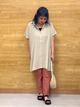 「アイテム（チュニック）」を使った、ぁむさん（レディース・151cm）の夏コーディネート