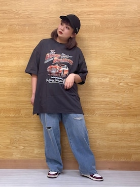 「Cutie Blonde（キューティーブロンド）のアイテム（デニムパンツ）」を使った、ぁむさん（レディース・151cm）の春コーディネート
