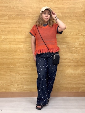 「花柄パンツ」｜ぁむさん（レディース・151cm）の夏コーディネート