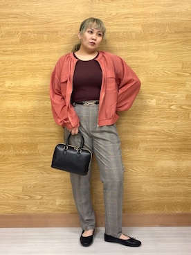 「アイテム（ブルゾン）」を使った、ぁむさん（レディース・151cm）の秋コーディネート