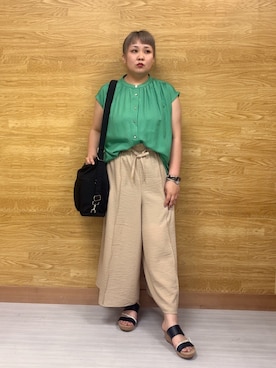 「DRESKIP（ドレスキップ）のアイテム（パンツ）」を使った、ぁむさん（レディース・151cm）の夏コーディネート