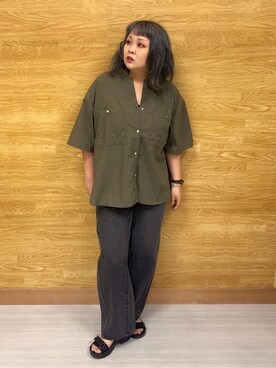 「Cutie Blonde（キューティーブロンド）のアイテム（デニムパンツ）」を使った、ぁむさん（レディース・151cm）の夏コーディネート