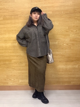 「SHOO・LA・RUE（シューラルー）のアニマル刺繍キャップ（キャップ）」を使った、ぁむさん（レディース・151cm）の秋コーディネート