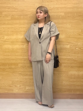 「セットアップ風」｜「アイテム（ジャケット/アウター）」を使った、ぁむさん（レディース・151cm）の春コーディネート