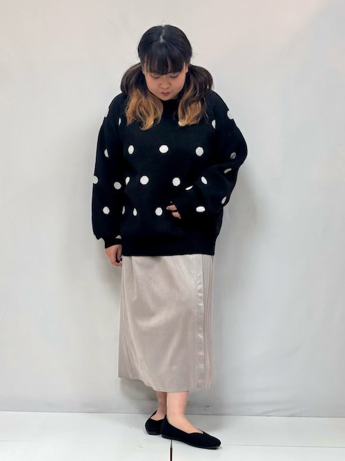 セール】【洗える/S-LL】 ドット柄が目を惹く ゆったりジャカード