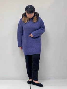 「パープル×黒」｜「アイテム（トップス）」を使った、ぁむさん（レディース・151cm）の冬コーディネート