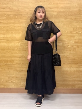 「DRESKIP（ドレスキップ）のアイテム」を使った、ぁむさん（レディース・151cm）の夏コーディネート