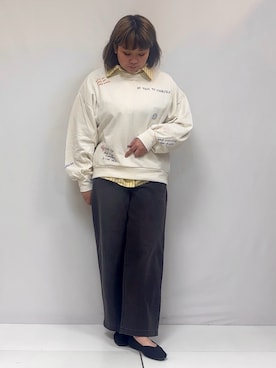 「低身長ファッション」｜「アイテム（スウェット）」を使った、ぁむさん（レディース・151cm）の冬コーディネート