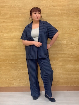 「SHOO・LA・RUE（シューラルー）の【NEW/22.5㎝-24.5㎝】洗えてサラサラ ニットパンプス（パンプス、ブラック系）」を使った、ぁむさん（レディース・151cm）の春コーディネート