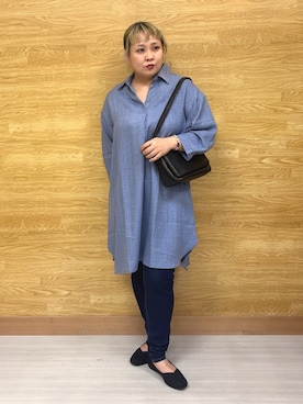 「アイテム（チュニック）」を使った、ぁむさん（レディース・151cm）の秋コーディネート