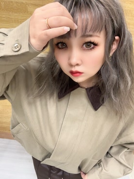 「トレンド秋素材コーデ」｜「アイテム（ジャケット/アウター）」を使った、ぁむさん（レディース・151cm）の秋コーディネート