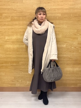 「アイテム（ネックウォーマー/スヌード）」を使った、ぁむさん（レディース・151cm）の秋コーディネート