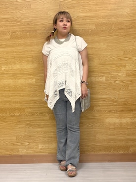 「Cutie Blonde（キューティーブロンド）のアイテム（タンクトップ）」を使った、ぁむさん（レディース・151cm）の夏コーディネート