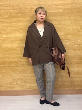 「SHOO・LA・RUE（シューラルー）のアイテム（テーラードジャケット）」を使った、ぁむさん（レディース・151cm）の秋コーディネート