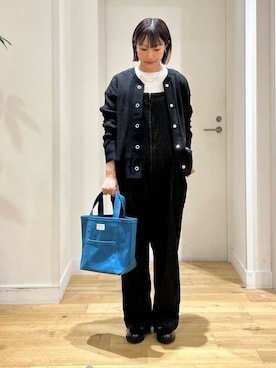 「低身長」｜「アイテム（サロペット/オーバーオール）」を使った、yokoo さん（レディース・156cm）の秋コーディネート
