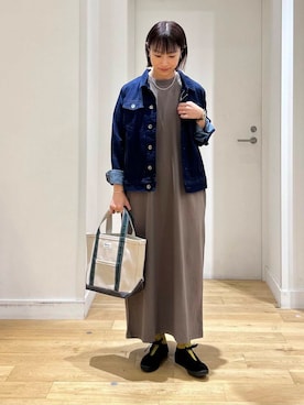 「アイテム（デニムジャケット）」を使った、yokoo さん（レディース・156cm）の夏コーディネート