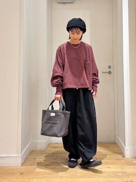 「アイテム（帽子）」を使った、yokoo さん（レディース・156cm）の秋コーディネート