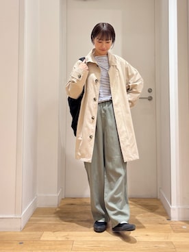 「URBAN RESEARCH DOORS（アーバンリサーチドアーズ）のアイテム（ステンカラーコート）」を使った、yokoo さん（レディース・156cm）の春コーディネート