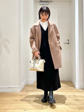 「アイテム（その他アウター、ブラウン系）」を使った、yokoo さん（レディース・156cm）の秋コーディネート