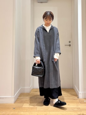 「FORK&SPOON（フォークアンドスプーン）のFORK&SPOON　バンドカラーダブルクロスシャツ（シャツ/ブラウス）」を使った、yokoo さん（レディース・156cm）の秋コーディネート