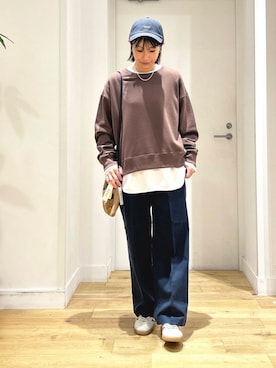 「ORCIVAL（オーシバル）のアイテム（キャップ）」を使った、yokoo さん（レディース・156cm）の秋コーディネート