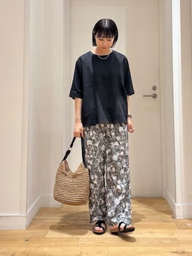 「フラワープリント」｜imari さん（レディース・156cm）の夏コーディネート
