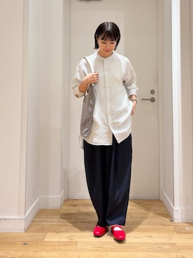「アイテム（トートバッグ）」を使った、yokoo さん（レディース・156cm）の秋コーディネート