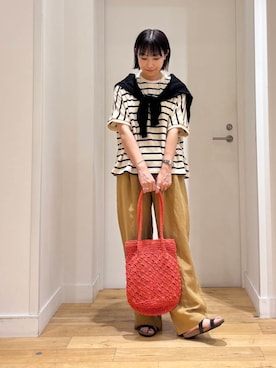 「アイテム（カーディガン/ボレロ）」を使った、imari さん（レディース・156cm）の夏コーディネート