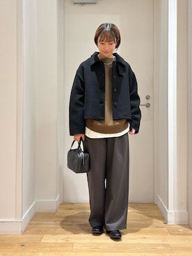 「アイテム（ボストンバッグ）」を使った、yokoo さん（レディース・156cm）の秋コーディネート