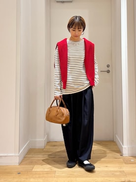 「アイテム（バレエシューズ）」を使った、yokoo さん（レディース・156cm）の秋コーディネート