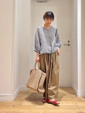 「ギンガムチェック」｜yokoo さん（レディース・156cm）の夏コーディネート