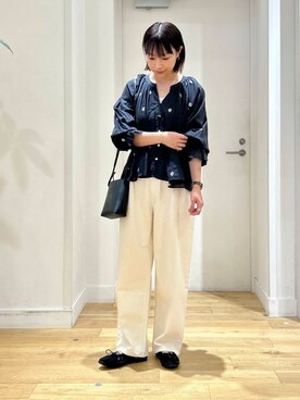 「URBAN RESEARCH DOORS（アーバンリサーチドアーズ）のラメ刺繍ブラウス（シャツ/ブラウス）」を使った、yokoo さん（レディース・156cm）の夏コーディネート