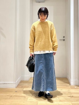 「URBAN RESEARCH DOORS（アーバンリサーチドアーズ）のピンタックフリルスタンドカラーブラウス（シャツ/ブラウス）」を使った、yokoo さん（レディース・156cm）の秋コーディネート