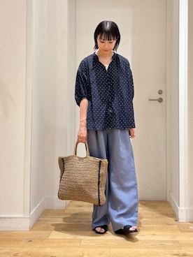 「URBAN RESEARCH DOORS（アーバンリサーチドアーズ）のアイテム（シャツ/ブラウス）」を使った、imari さん（レディース・156cm）の夏コーディネート