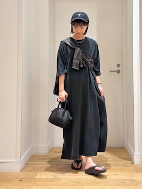 「FORK&SPOON（フォークアンドスプーン）のアイテム（ワンピース）」を使った、yokoo さん（レディース・156cm）の夏コーディネート