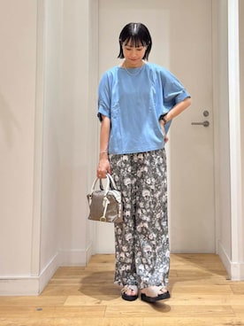 「フラワープリント」｜imari さん（レディース・156cm）の夏コーディネート