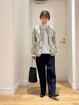 「アイテム（その他アウター、グリーン系）」を使った、yokoo さん（レディース・156cm）の秋コーディネート