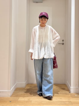 「URBAN RESEARCH DOORS（アーバンリサーチドアーズ）のアイテム（トートバッグ）」を使った、yokoo さん（レディース・156cm）の夏コーディネート