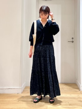 「フラワープリント」｜「アイテム（カーディガン/ボレロ）」を使った、imari さん（レディース・156cm）の春コーディネート
