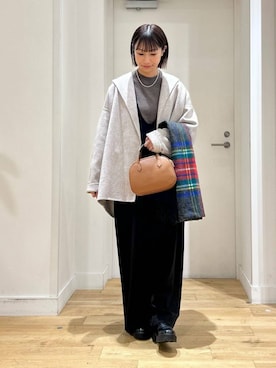 「寒い」｜「アイテム（サロペット/オーバーオール）」を使った、yokoo さん（レディース・156cm）の冬コーディネート